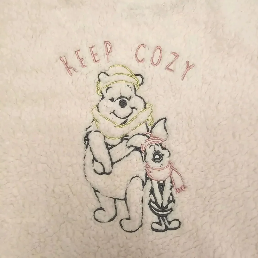 Disney "Keep Cozy" Winnie The Pooh & Piglet Sleepwear Top Comfort Pink Fleece 2X - Picture 3 of 13